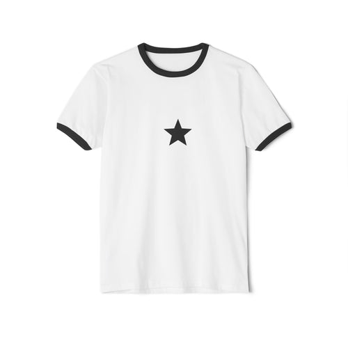 Unisex Doodle Star Ringer Tee | Star Sketch Graphic T-Shirt